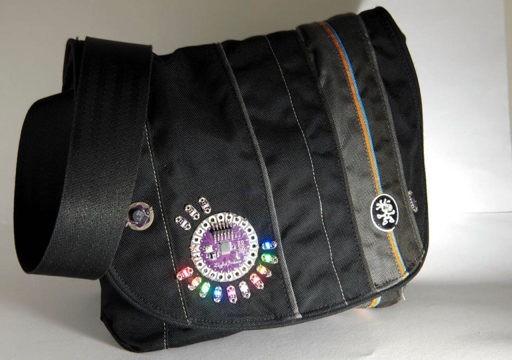 Black informal bag with LEDs