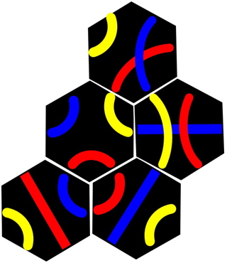A 5 tile Tantrix puzzle to solve
