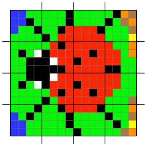 A pixel picture of a ladybird