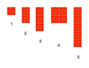 A way to represent numbers with lego based on the size of the brick