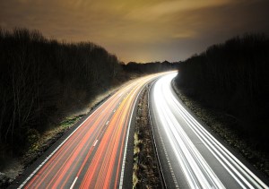lights of cars on a motorway