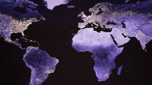 Satellite image of the Earth at night