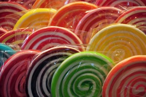 Colourful lollipops 
Image by Denis Doukhan from Pixabay