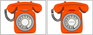 A spot the difference puzzle between two phones