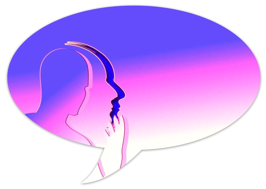 Head thinking in a speech bubble