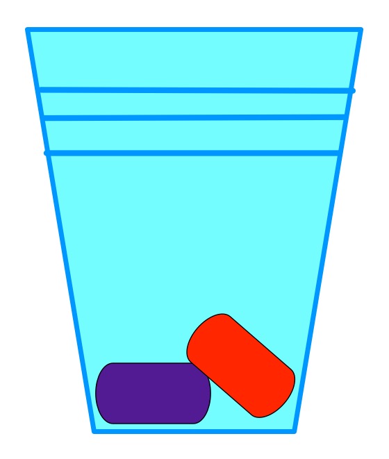 The initial cup for board position 8, with a red and purple sweet.