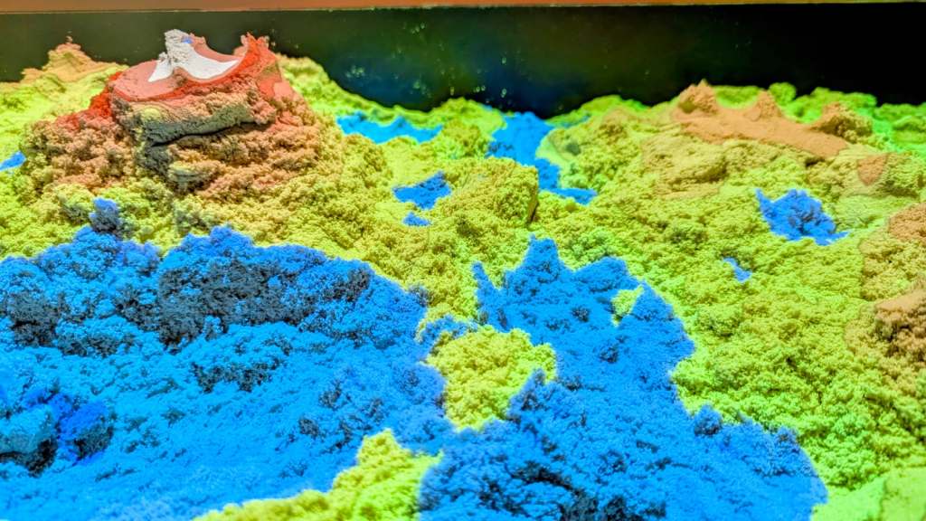 Virtual water fills the valleys.