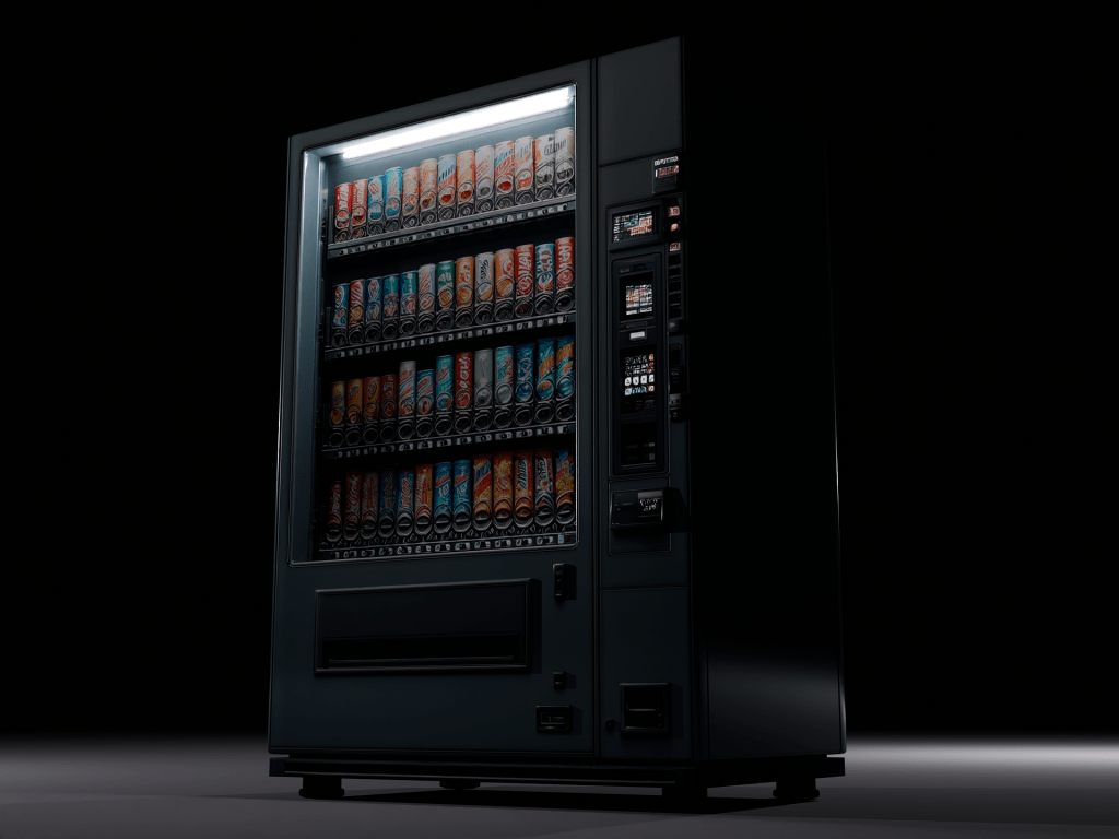 A dark, brooding vending machine